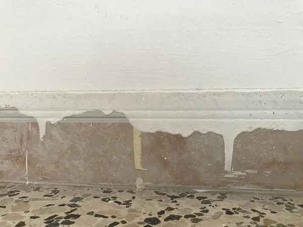 Touch Required Completion Wall Painting Skirting Κεραμίδια Χάλασε Από Χρώματα — Φωτογραφία Αρχείου