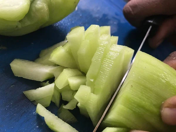 Chow Chow Gemüse Das Für Das Kochen Der Küche Geschnitten — Stockfoto