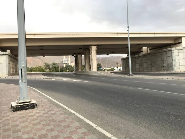 Vlieg Brugwegen Ondersteund Door Pilaren Beton Ondersteunen Beide Zijden Voor — Stockfoto