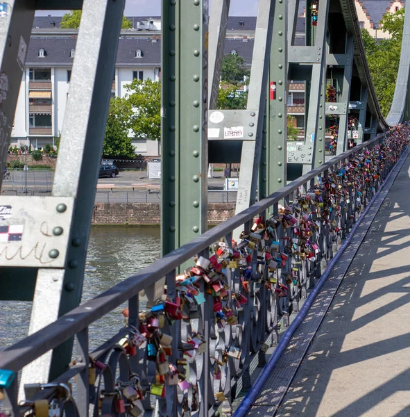 Padlocks on a bridge in Frankfurt am main, Germany.