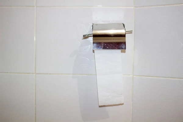 Eine Rolle Toilettenpapier Auf Weißem Hintergrund — Stockfoto