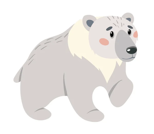 Bonito oso de dibujos animados aislado sobre fondo blanco. — Vector de stock