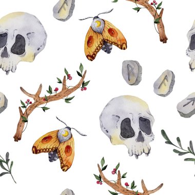 El yapımı suluboya, gizemli elementlerle kusursuz desen..