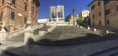 İspanyol merdivenleri yapım aşamasında, Roma 'da Piazza di Spagna - İtalya