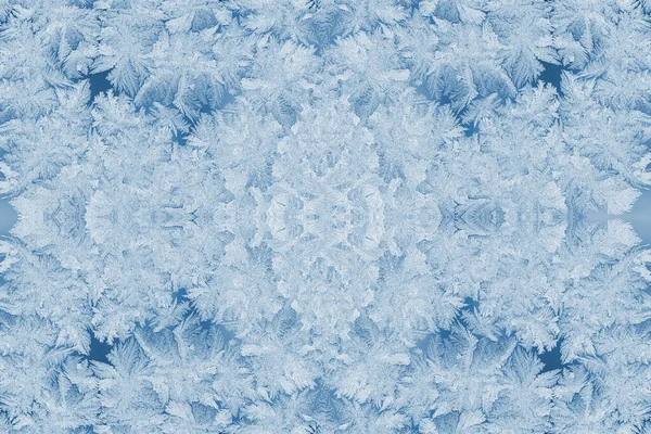 Kaleidoscope of frosty patterns in trendy 2020 Classic Blue Походження Різдва чи Нового року. — стокове фото