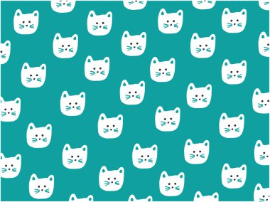 Kedi yüz deseni, vektör çizim