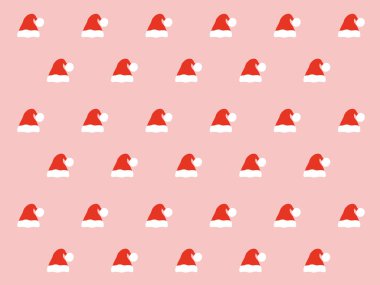 Santa şapka model pembe bir arka plan üzerinde