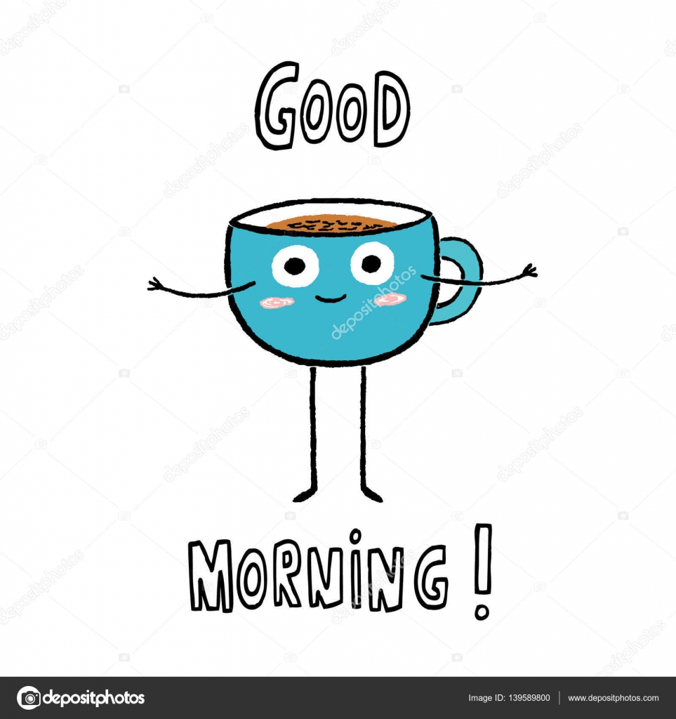 Guten Morgen Tasse Kaffee Handgezeichnete Vektor Illustration Stockvektor C Irmun