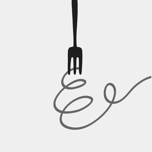 Logotipo de espagueti y tenedor — Archivo Imágenes Vectoriales
