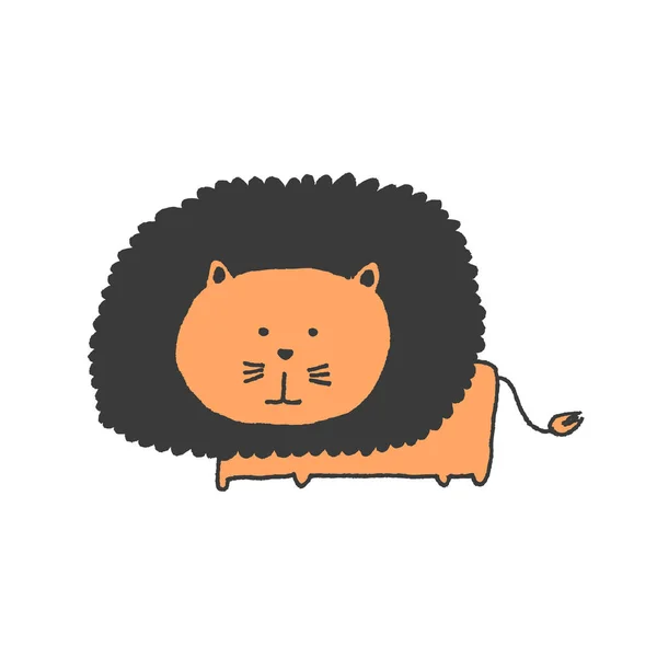 Μικρό λιοντάρι σκίτσο, εικονογράφηση διάνυσμα — Διανυσματικό Αρχείο