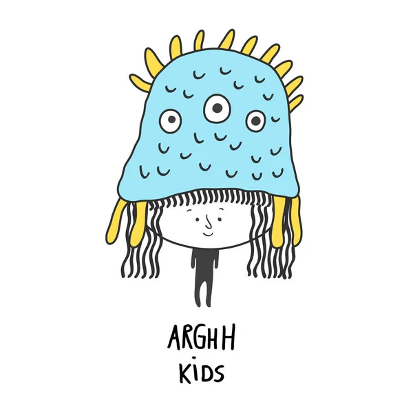 Arghh Kids, ilustração vetorial. Design de caracteres para decoração — Vetor de Stock