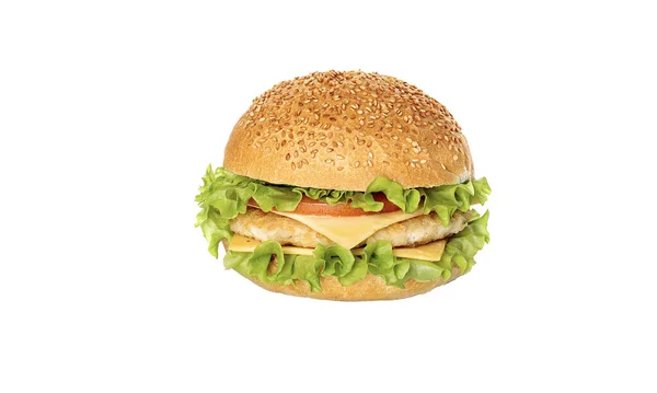 Frische Leckere Burger Isoliert Auf Weißem Hintergrund — Stockfoto