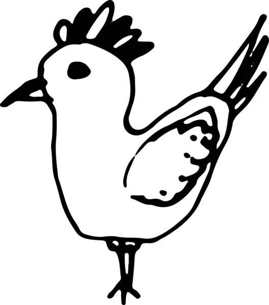 Ζωγραφισμένο με μελάνι σκίτσο πουλιών. Απεικόνιση διανύσματος — Διανυσματικό Αρχείο