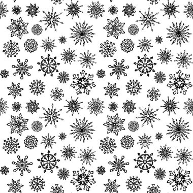 Kar tanesi pürüzsüz vektör arkaplan deseni.