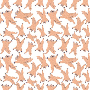 El çizimi düz kedi koleksiyonu. Farklı duyguları ve pozları olan kusursuz kedi yavruları. Çocuksu dekorasyon kıyafetleri, desenler, çıkartmalar, kartlar, kumaş, tekstil için vektör çizimi