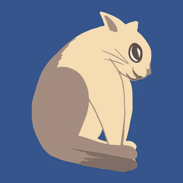 Χέρι Ζωγραφισμένο Επίπεδη Χαριτωμένο Χαρακτήρα Γάτα Πολύχρωμο Γατάκι Έντονο Συναίσθημα — Διανυσματικό Αρχείο