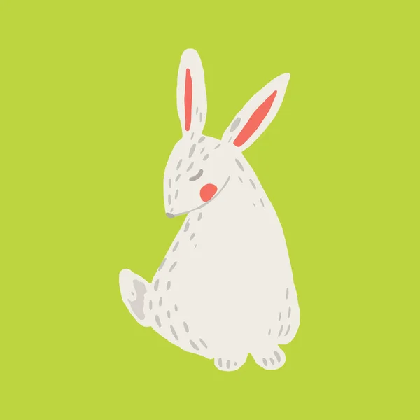 ベクトルウサギ かわいい手描きの漫画動物 フラット要素のためのあなたのデザイン 完璧なカード ステッカー ポスター Tショートプリントまたは赤ちゃんの布 — ストックベクタ