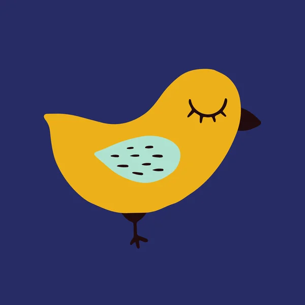 Vector Sueño Bird Cute Dibujado Mano Animal Dibujos Animados Elemento — Vector de stock