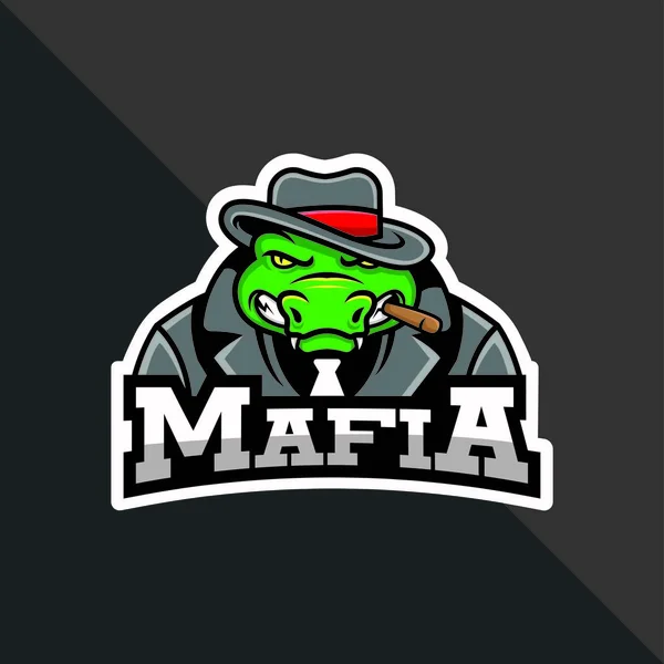 Vector Crocodile Mafia Mascot Teammate Logo — 스톡 사진