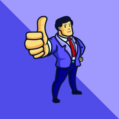 Mutlu bir işadamı işareti Yaşasın yapma stokunun vektör