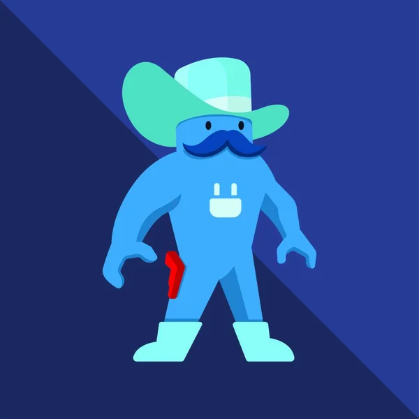 Blaue Sheriff Maskottchen Vektor Illustration — Stockvektor