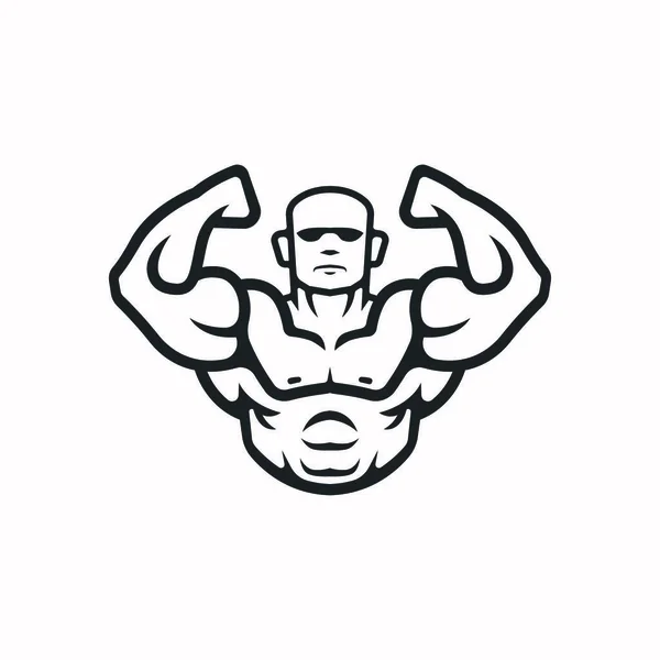 Bodybuilder Logo Template Vector Object Icons Sport Label Gym Badge — стоковий вектор