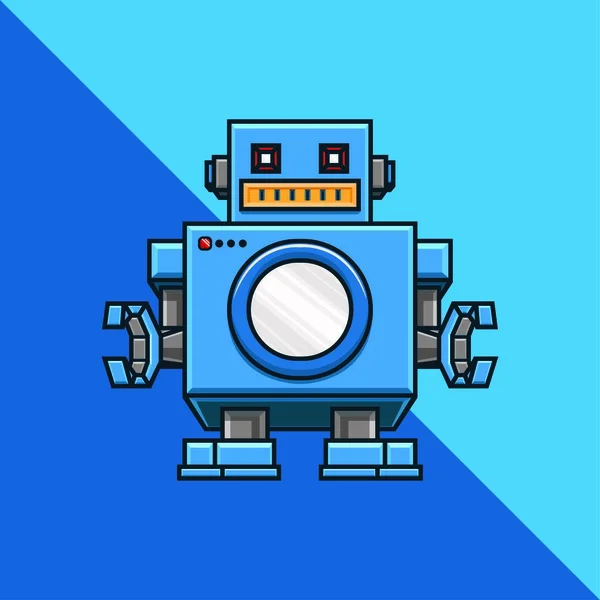 Çamaşır Makine Çamaşır Robot Ticaret Logosu Şablonu Düz Renk Vektör — Stok fotoğraf