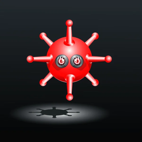 Red Coronavirus Robot Vector Illustration — Stock fotografie