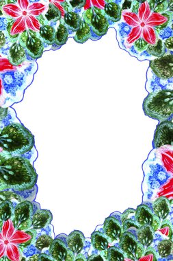 Boş alanı olan çiçek çerçevesi. Suluboya çiçekleri ve yapraklar metin için boş alanı olan bir vintage biçimi oluşturur, bir arkaplan olarak kullanılabilir.