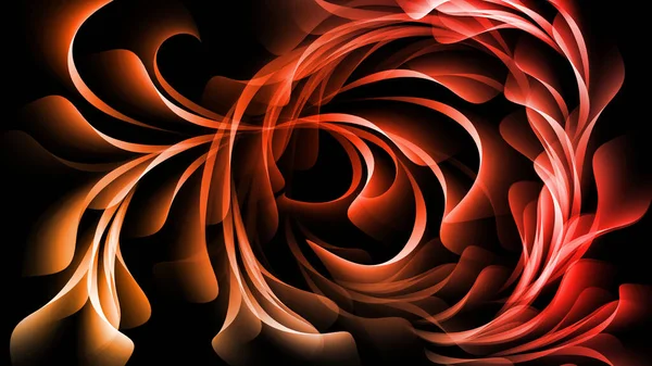 Streszczenie Pokręconego Tła Tło Abstrakcyjnych Loków Czerwono Pomarańczowy Gradient Ornament — Zdjęcie stockowe