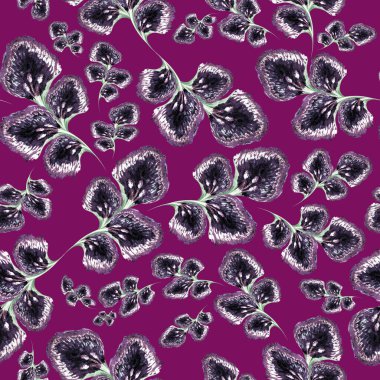 Kusursuz doğal altyapı. Hasat, pembe eflatun arkaplanda bir örnek bırakır. El çizimi suluboya. Zarif bahar, sonbahar baskısı. Yaprak deseni. Paketleme, duvar kağıdı, tekstil, kumaş tasarımı.