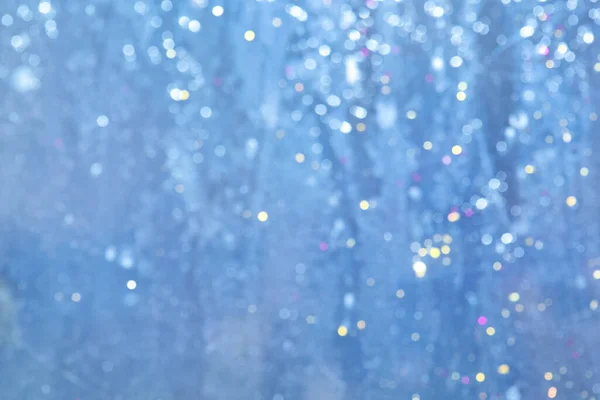 Delicate Blue Background Unobtrusive Background Bokeh Misty Glitter Sparkle Can — Stock Photo, Image