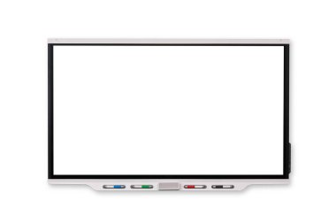  Siyah ekran izole ve beyaz arkaplana sahip etkileşimli Whiteboard