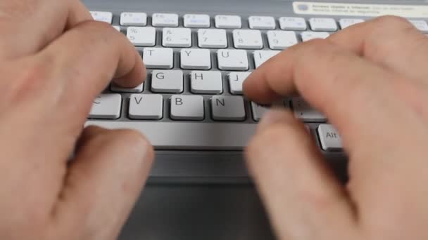 Man Hands Typing — Stock Video