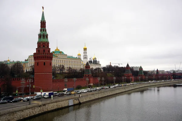 Moscú Rusia Diciembre 2019 Vista Del Kremlin Moscú Desde Puente — Foto de Stock