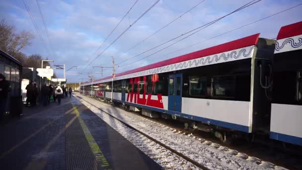 Krasnogorsk Moscow Region Russia January 2020 Modern Outskirts Electrotrain Ivolga — 图库视频影像