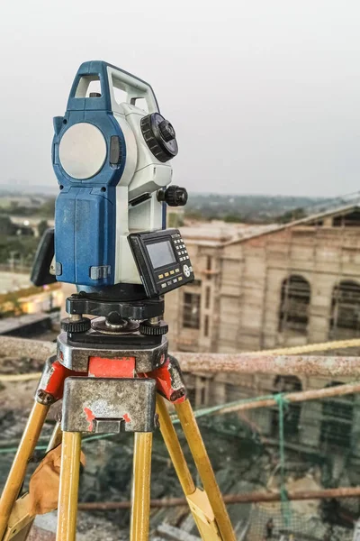 Modern surveyor equipment used in surveying and building constru Stock Picture