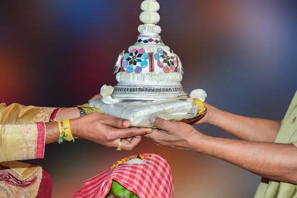 Tradicional Cerimônia Casamento Hindu Bengala Ocidental Índia Aqui Está Novo — Fotografia de Stock