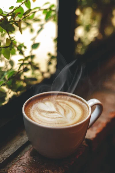 Kaffekopp Vintage Koncept Med Rök Och Copyspace — Stockfoto