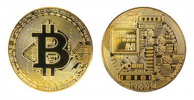 Altın bitcoin nakit izole