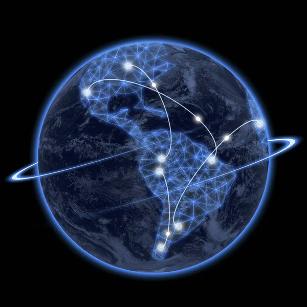 Global Network Tecnologías Que Conectan Los Conceptos Mundiales Elementos Esta — Foto de Stock