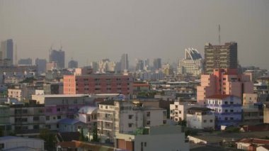 Bangkok alacakaranlıkta manzarası