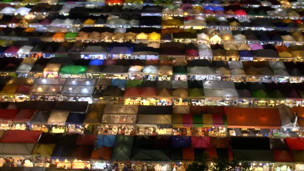 Market Stalls τη νύχτα Μπανγκόκ — Αρχείο Βίντεο