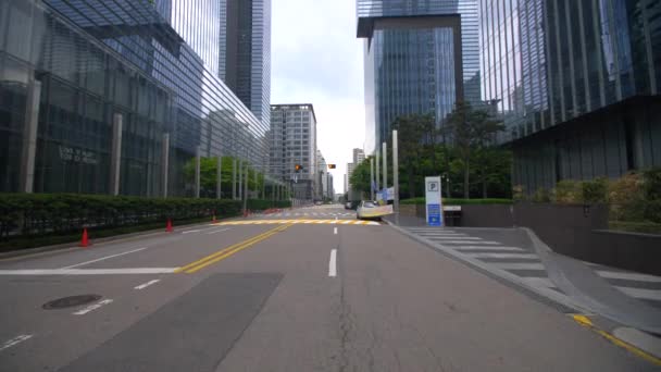 Aufgedeckt Schuss Blick auf die Samsung-Zentrale in seoul — Stockvideo