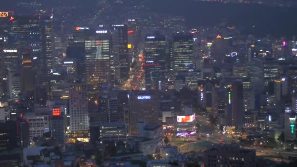 Seoul Skyline στο ηλιοβασίλεμα — Αρχείο Βίντεο