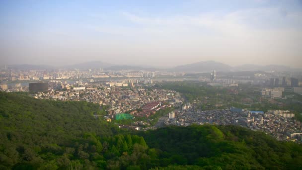 Seul Skyline o zachodzie słońca — Wideo stockowe