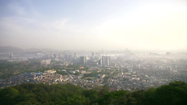 Сеул Skyline at Sunset — стоковое видео