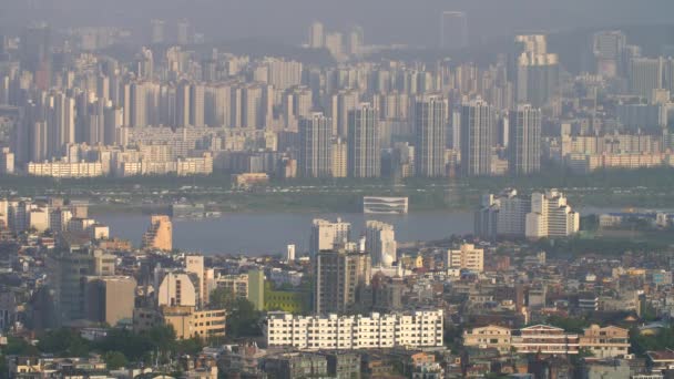 Seúl Skyline al atardecer — Vídeo de stock