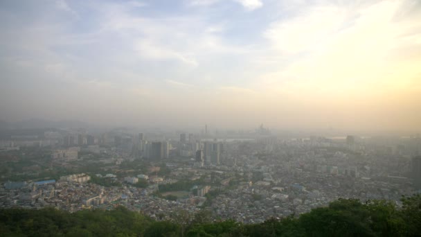 Seúl Skyline al atardecer — Vídeos de Stock