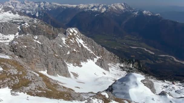 Alpenlandschap vanuit de lucht — Stockvideo